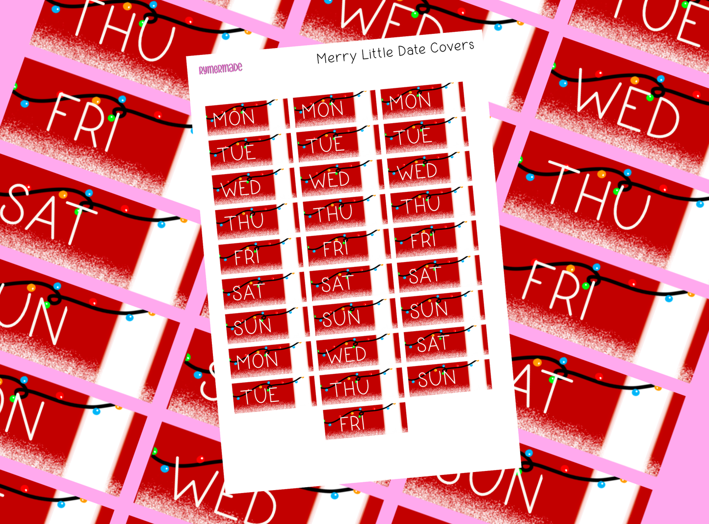 Bullet Journal Sticker | Date Cover | Merry Little