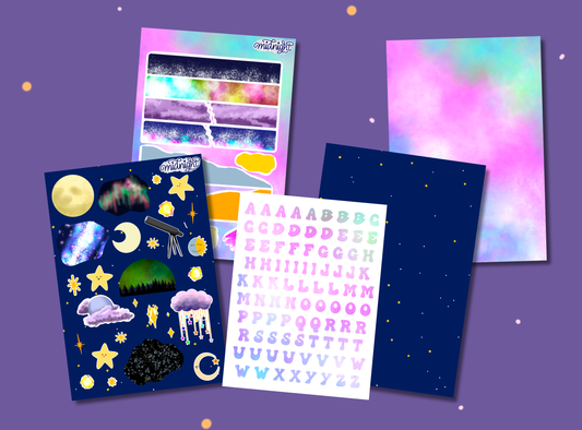 Junk Journal Kit | Exclusive Art | Midnight