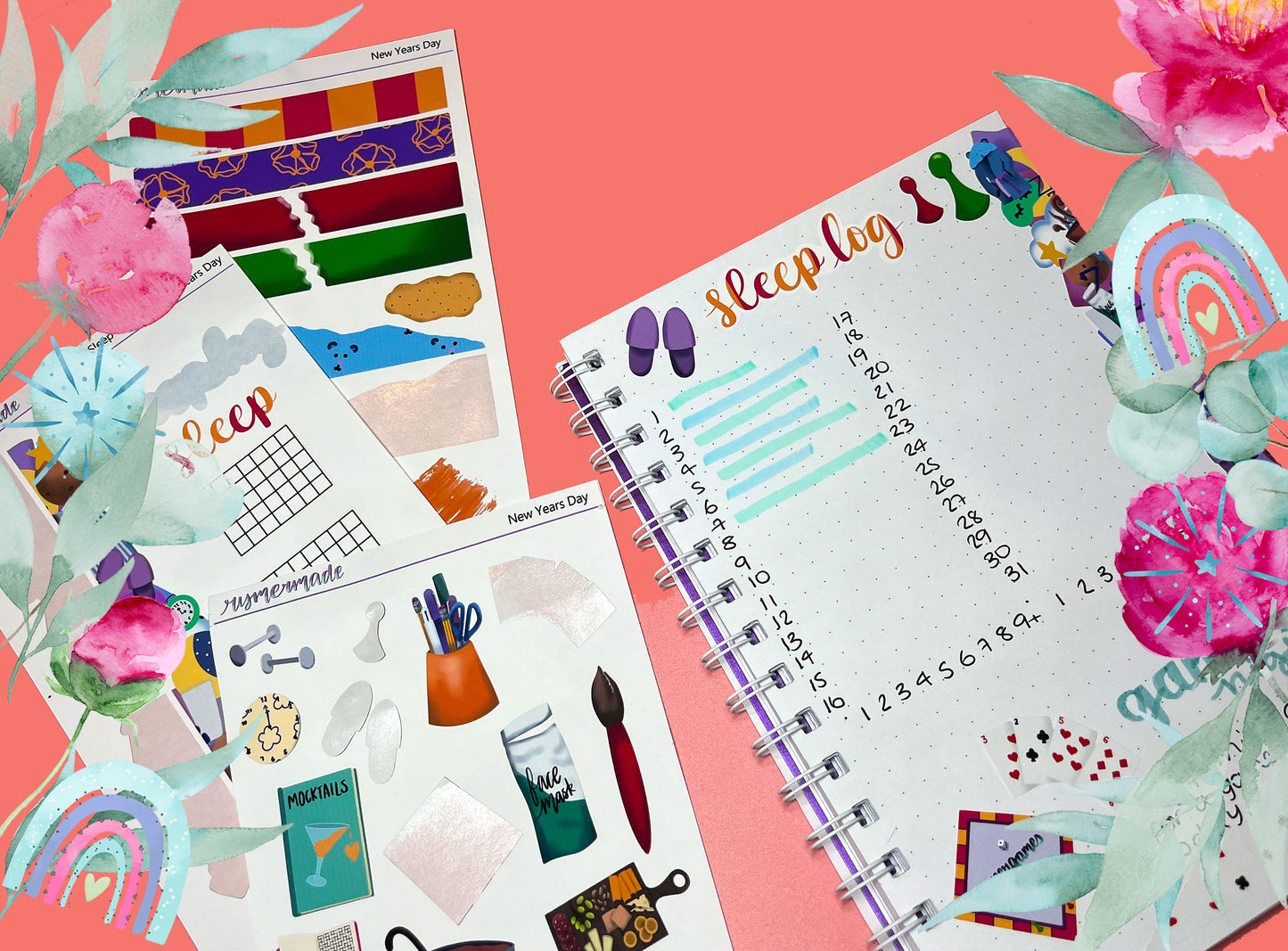 Bullet Journal Sticker Kit | Exclusive Art | New Years Day | 2023 FORMAT