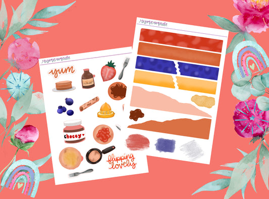 Bullet Journal Sticker Kit | Exclusive Art | Pancake Day | 2023 FORMAT