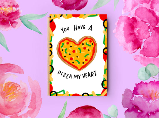 Anniversary or Valentine's Day Card | Pizza My Heart