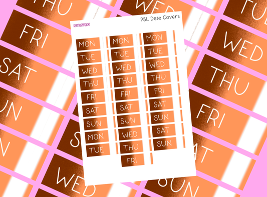 Bullet Journal Sticker | Date Cover | PSL
