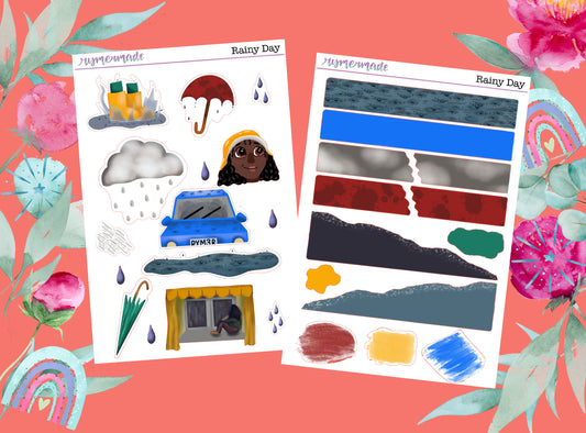 Bullet Journal Sticker Kit | Exclusive Art | Rainy Day