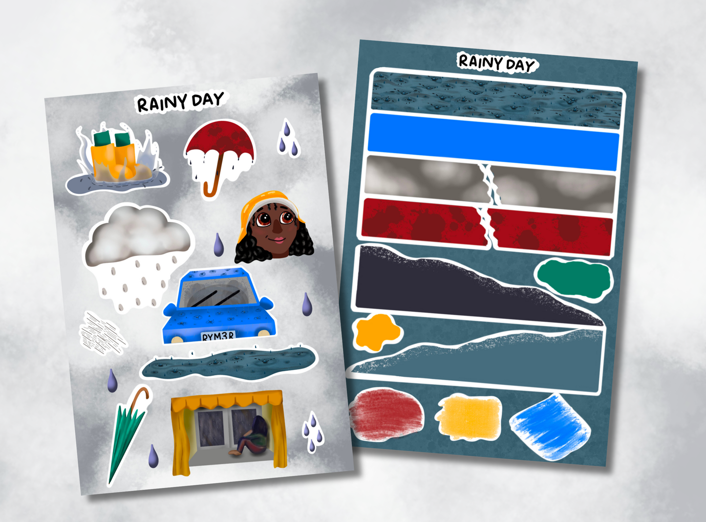 Junk Journal Kit | Exclusive Art | Rainy Day