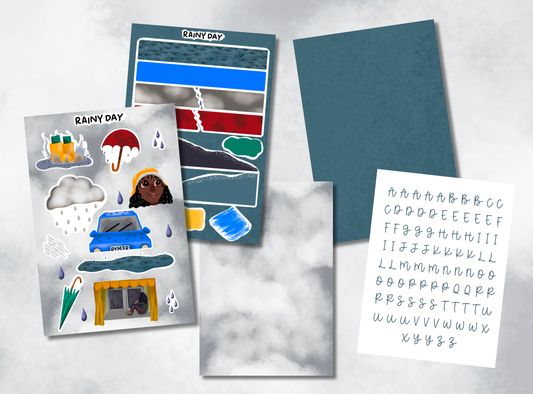 Junk Journal Kit | Exclusive Art | Rainy Day