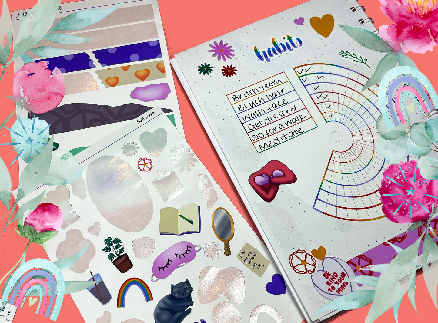 Bullet Journal Sticker Kit | Exclusive Art | Self Love | 2023 FORMAT