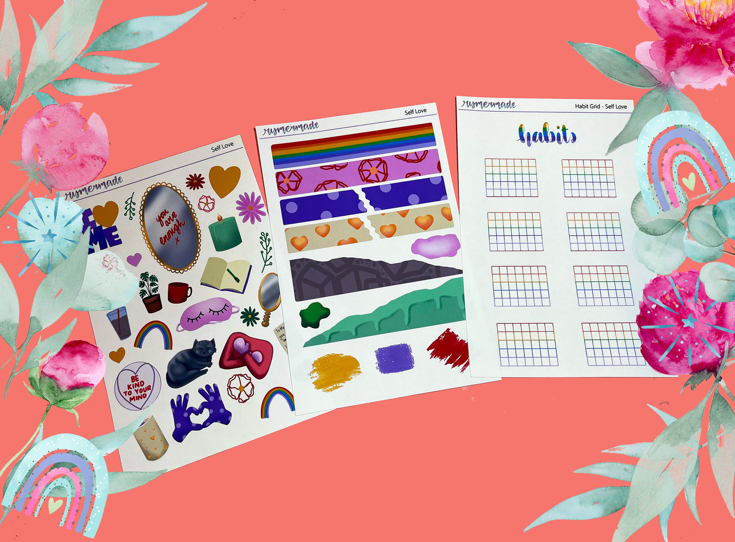 Bullet Journal Sticker Kit | Exclusive Art | Self Love | 2023 FORMAT