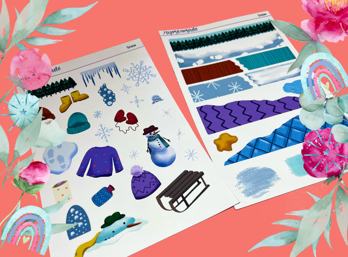 Bullet Journal Sticker Kit | Exclusive Art | Snow | 2023 FORMAT