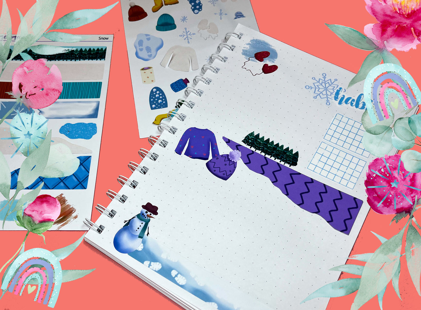 Bullet Journal Sticker Kit | Exclusive Art | Snow | 2023 FORMAT