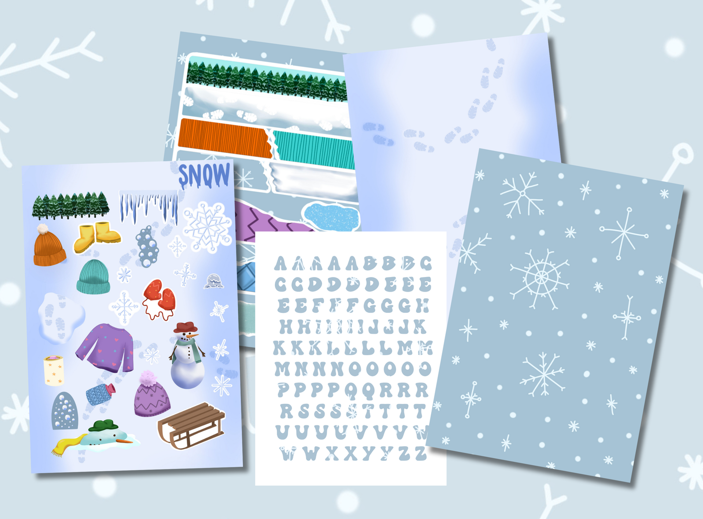 Junk Journal Kit | Exclusive Art | Snow