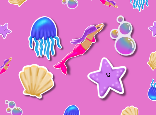 Die Cut Stickers | Under the Sea: Set of 5 | Ephemera Pack