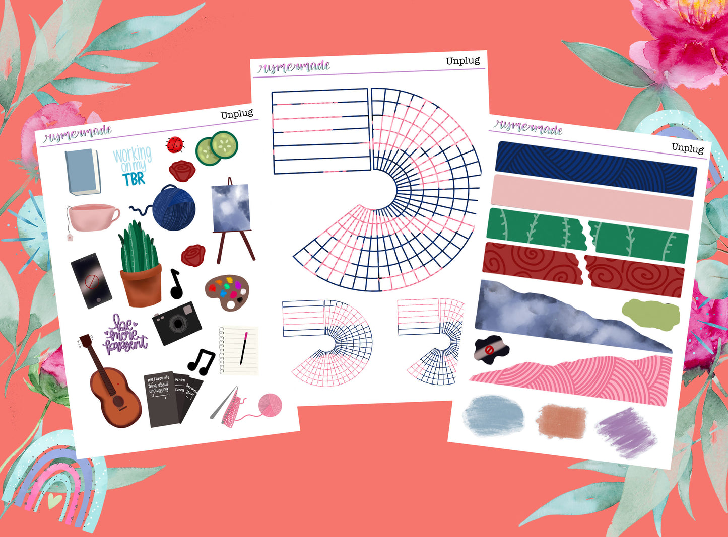 Bullet Journal Sticker Kit | Exclusive Art | Unplug