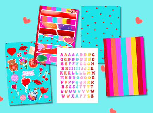Junk Journal Kit | Exclusive Art | Valentine
