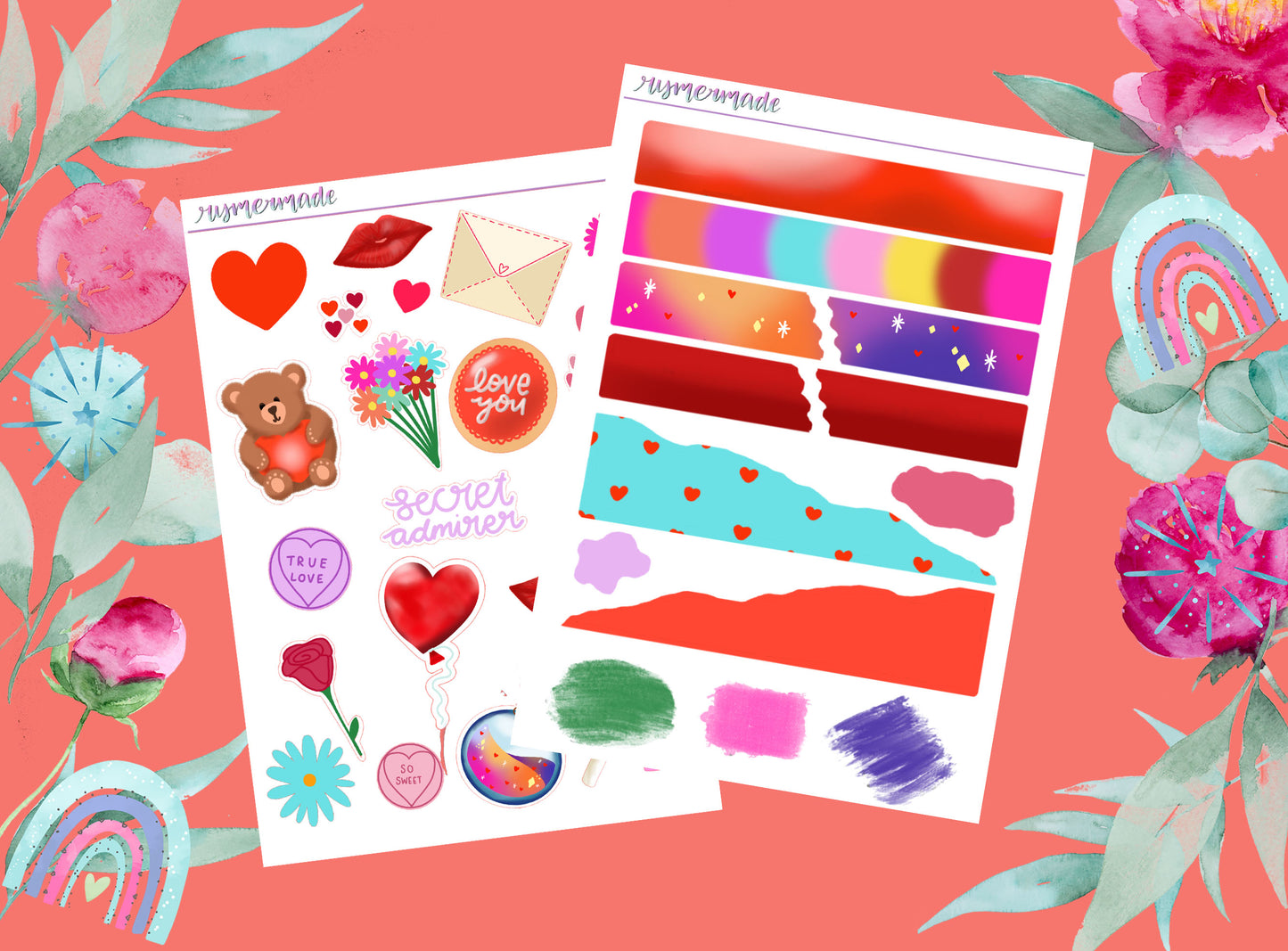 Bullet Journal Sticker Kit | Exclusive Art | Valentines Day | 2023 FORMAT