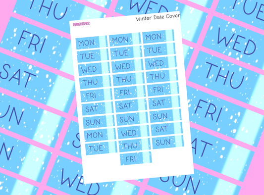 Bullet Journal Sticker | Date Cover | Winter