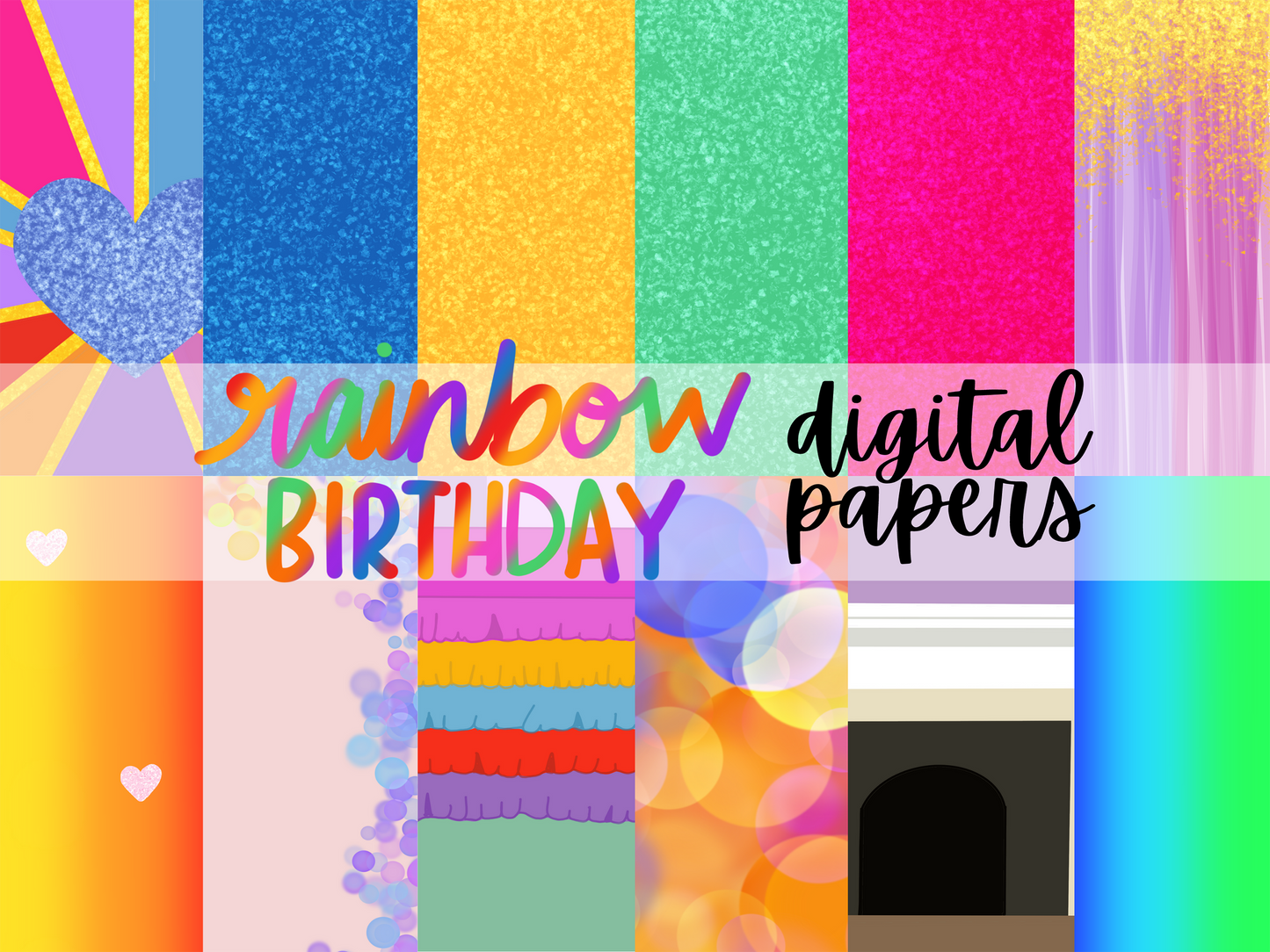 Rainbow Birthday | Planner Clip Art Papers