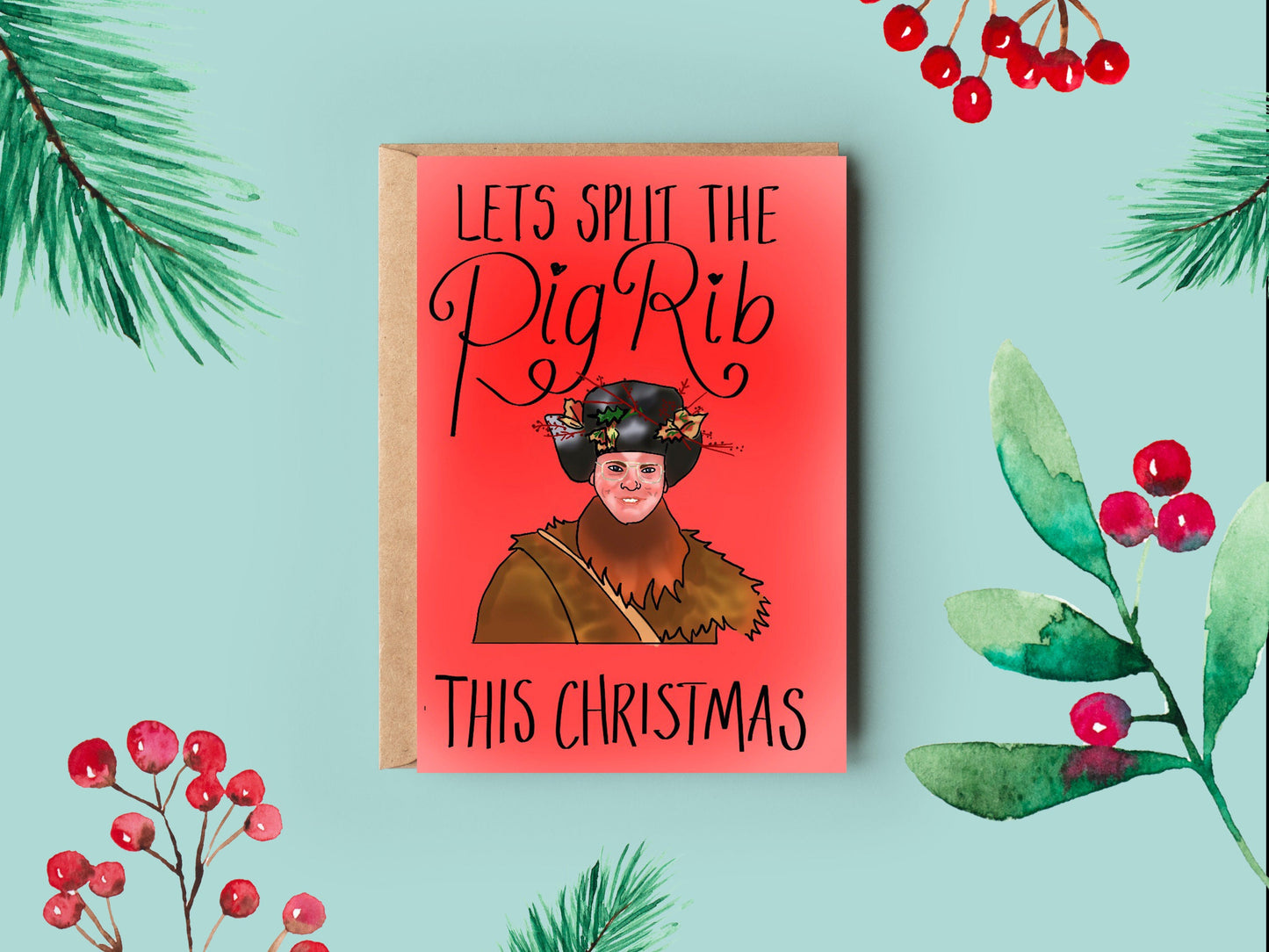 The Office Christmas Card | Split the Pig Rib