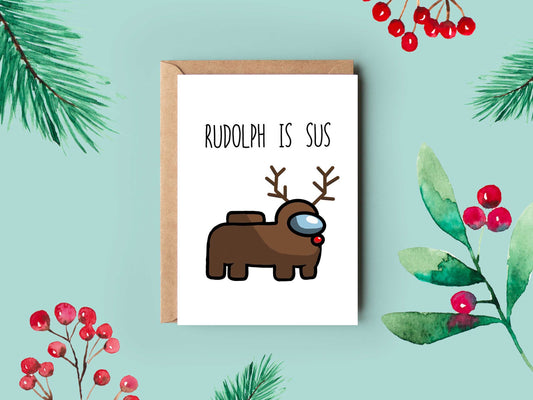 Among Us Christmas Card | Rudolph is Sus