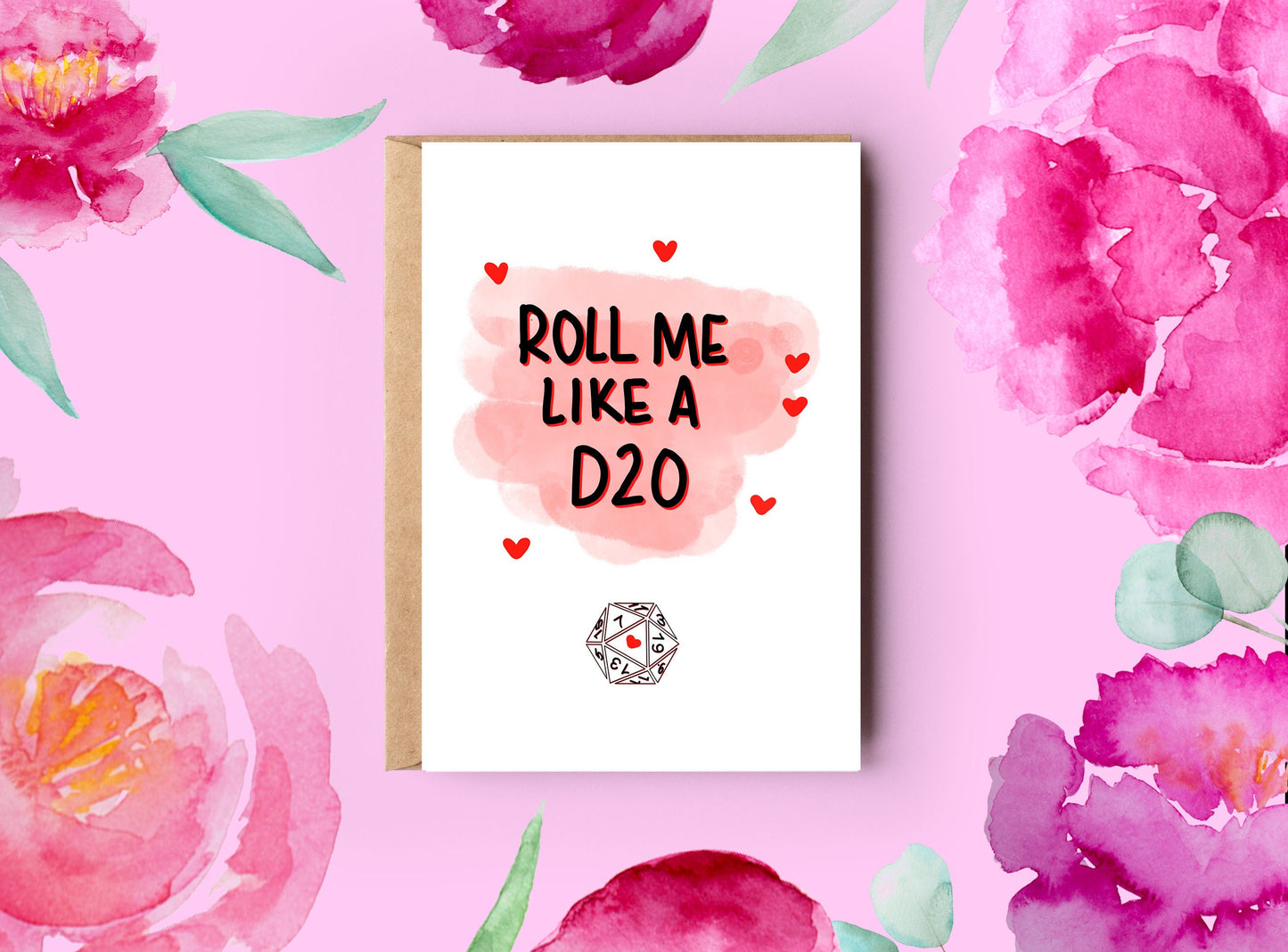 Dungeons and Dragons Valentine's Day Card | Roll Me Like a D20